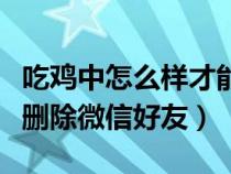 吃鸡中怎么样才能删除微信好友（吃鸡怎么能删除微信好友）