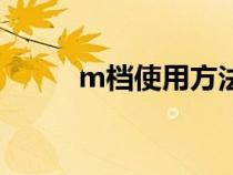 m档使用方法（m档位怎么使用）