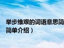 举步维艰的词语意思简单介绍怎么写（举步维艰的词语意思简单介绍）