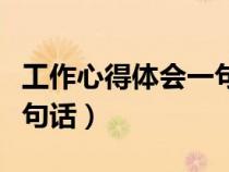 工作心得体会一句话优文网（工作心得体会一句话）