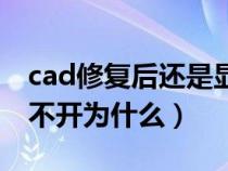 cad修复后还是显示不全（cad修复了还是打不开为什么）