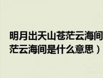 明月出天山苍茫云海间这首诗的名字叫什么（明月出天山苍茫云海间是什么意思）