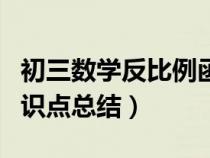 初三数学反比例函数讲解（初三反比例函数知识点总结）