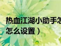 热血江湖小助手怎么设置用（热血江湖小助手怎么设置）