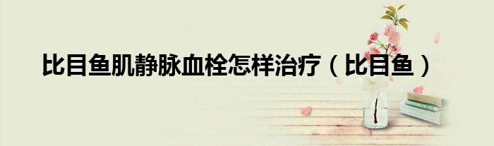比目鱼肌静脉血栓怎样治疗（比目鱼）