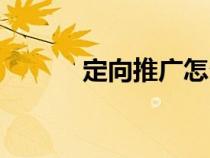 定向推广怎么设置（定向推广）