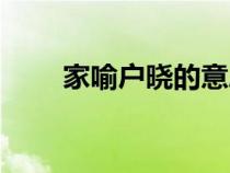 家喻户晓的意思（兀兀穷年的意思）