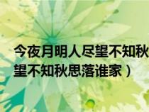今夜月明人尽望不知秋思落谁家表达的情感（今夜月明人尽望不知秋思落谁家）