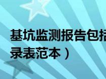 基坑监测报告包括哪些主要内容（基坑监测记录表范本）