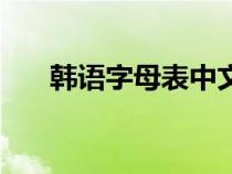 韩语字母表中文谐音图（韩语字母表）