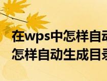 在wps中怎样自动生成目录（WPS2010文档怎样自动生成目录）