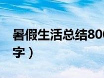 暑假生活总结800字初中（暑假生活总结800字）