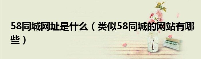 58同城网址是什么（类似58同城的网站有哪些）