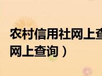 农村信用社网上查询余额怎么查（农村信用社网上查询）