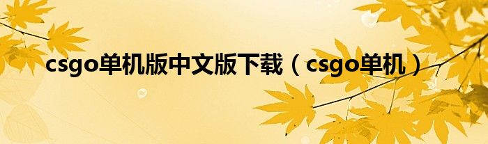 csgo单机版中文版下载（csgo单机）