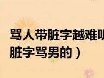 骂人带脏字越难听越好骂男的（骂人的话不带脏字骂男的）