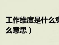 工作维度是什么意思啊怎么写（工作维度是什么意思）