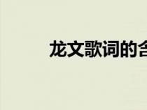 龙文歌词的含义（龙文歌词含义）
