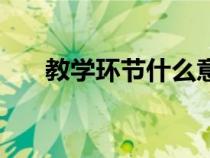 教学环节什么意思（什么是教学环节）