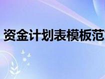 资金计划表模板范文大全（资金计划表模板）