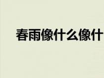 春雨像什么像什么二年级（春雨像什么）