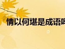 情以何堪是成语吗（情以何堪是什么意思）