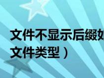 文件不显示后缀如何更改文件类型（如何更改文件类型）
