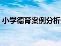 小学德育案例分析题及答案（小学德育案例）