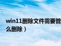 win11删除文件需要管理员权限（需要权限才能删除文件怎么删除）
