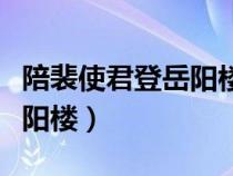 陪裴使君登岳阳楼诗人的形象（陪裴使君登岳阳楼）