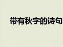 带有秋字的诗句小学（带有秋字的诗句）