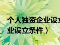 个人独资企业设立条件 人财 物（个人独资企业设立条件）