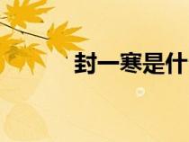 封一寒是什么人（封一寒凌日）