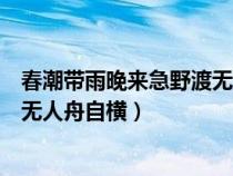 春潮带雨晚来急野渡无人舟自横拼音（春潮带雨晚来急野渡无人舟自横）