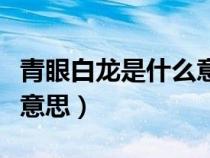 青眼白龙是什么意思（黑兔走入青龙穴是什么意思）