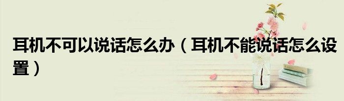 耳机不可以说话怎么办（耳机不能说话怎么设置）