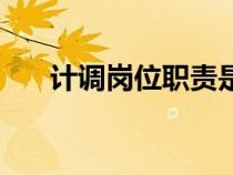 计调岗位职责是什么（计调岗位职责）