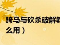 骑马与砍杀破解教程（骑马与砍杀破解补丁怎么用）