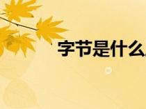 字节是什么工作（字节是什么）