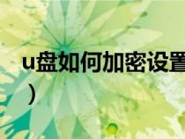 u盘如何加密设置密码（如何给移动硬盘加密）