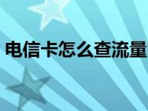 电信卡怎么查流量明细（电信卡怎么查流量）