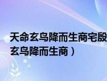 天命玄鸟降而生商宅殷土芒芒古帝命武汤正域彼四方（天命玄鸟降而生商）