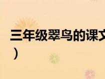三年级翠鸟的课文原文（三年级课文翠鸟原文）