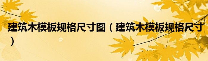 建筑木模板规格尺寸图（建筑木模板规格尺寸）