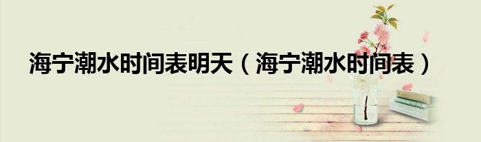 海宁潮水时间表明天（海宁潮水时间表）