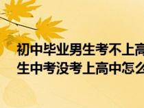 初中毕业男生考不上高中怎么办?（一个原本学习还行的男生中考没考上高中怎么办）