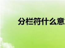 分栏符什么意思（分栏符怎么使用）