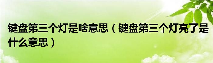 键盘第三个灯是啥意思（键盘第三个灯亮了是什么意思）