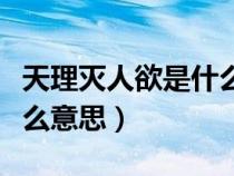 天理灭人欲是什么意思啊（存天理灭人欲是什么意思）