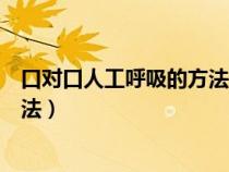 口对口人工呼吸的方法哪项是错误的（口对口人工呼吸的方法）